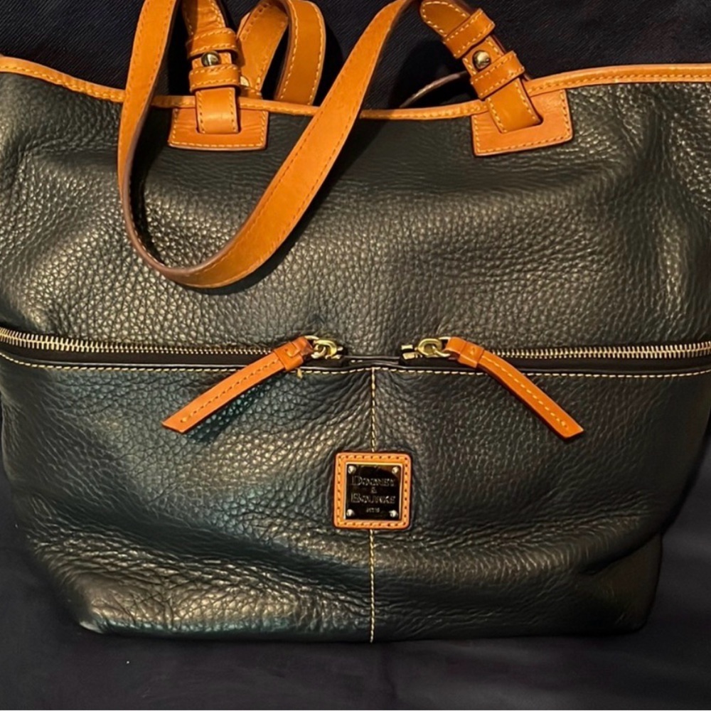 Dooney & Bourke Black and Brown Leather Tote